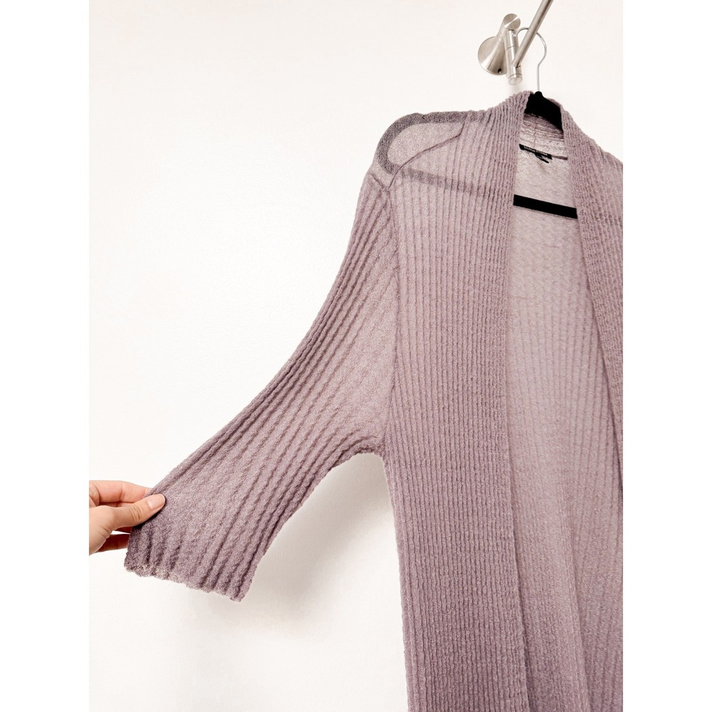 Eileen Fisher XL Mohair Blend Ribbed Longline Duster Cardigan Lavender Italian - Picture 5 of 8